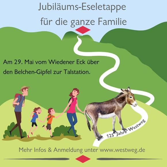 Familien-Event: Mit Eseln auf dem Westweg ab Wiedener Eck bis zur Talstation Belchenbahn